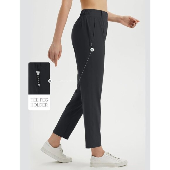 Women's Stretch Golf Pants with Belt Loops Pockets UPF 50+ Dressy Casual - Picture 3 of 8